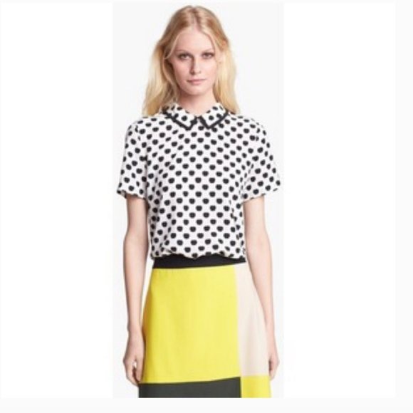 Kate Spade Sierra Apple Print Top blouse 2 nwot - Picture 2 of 13